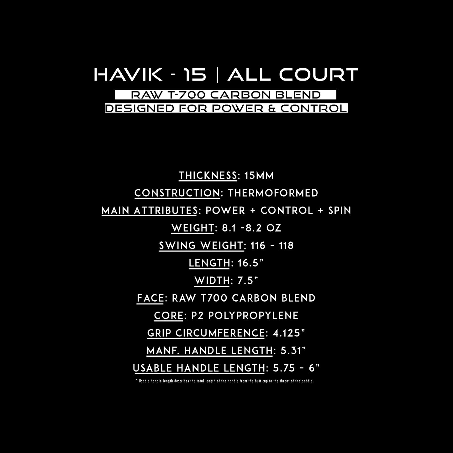 Havik - 15 ALL COURT   **** PRE SALE 2 (Shipping May 30)